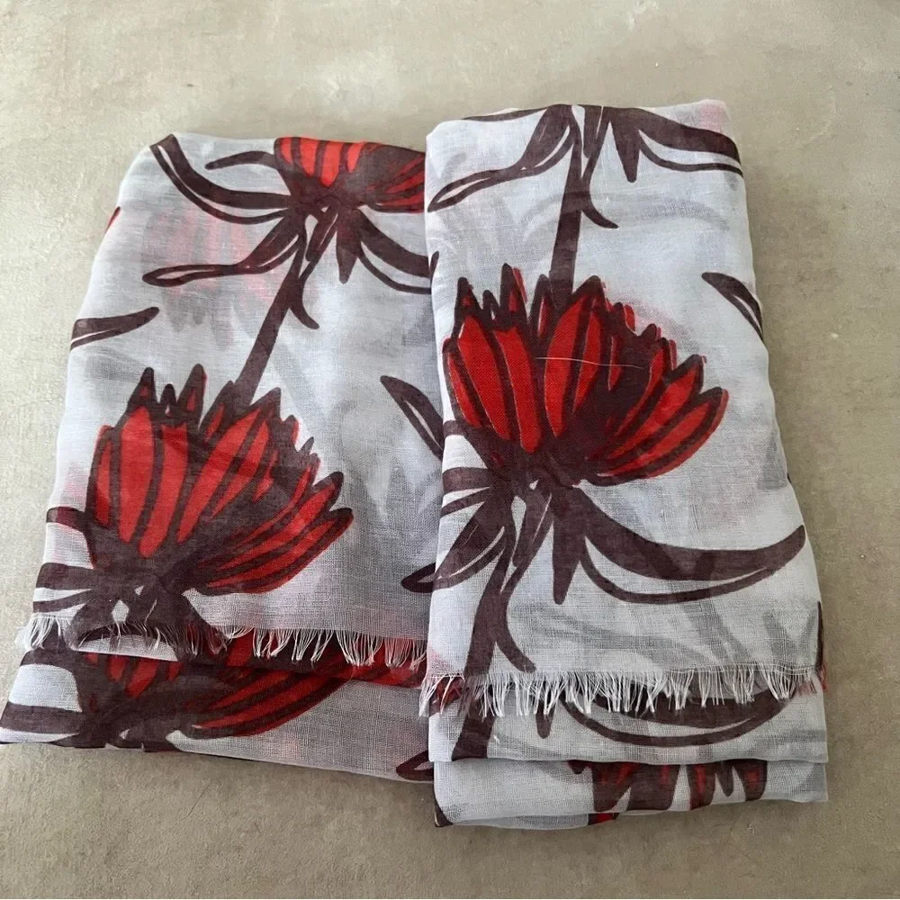 India Hicks Crown Imperial Scarf - Poppy Red